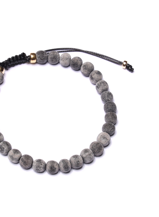 Gray wood and Gold Bead Bracelet for Men Bracelets WE ARE ALL SMITH: Men's Jewelry & Clothing.   