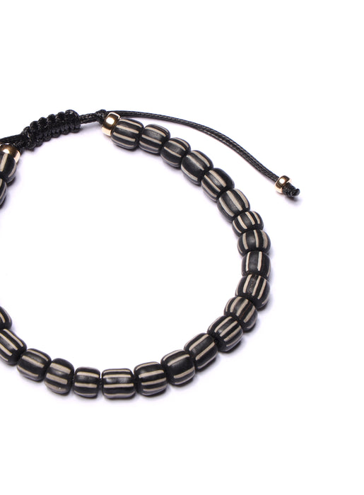 Black and White Chevron Glass Bead Bracelet Bracelets WE ARE ALL SMITH: Men's Jewelry & Clothing.   