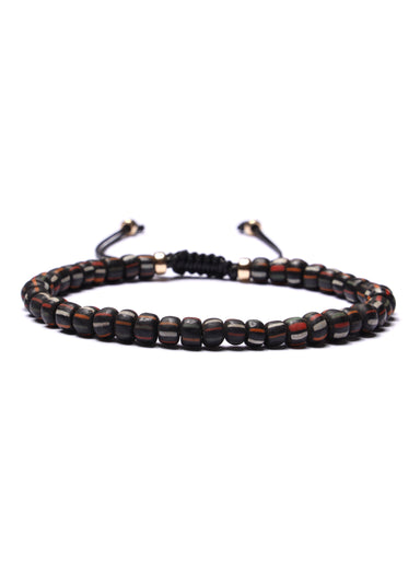 Black Red White Chevron Glass Bead Bracelet for Men Bracelets WE ARE ALL SMITH: Men's Jewelry & Clothing.   