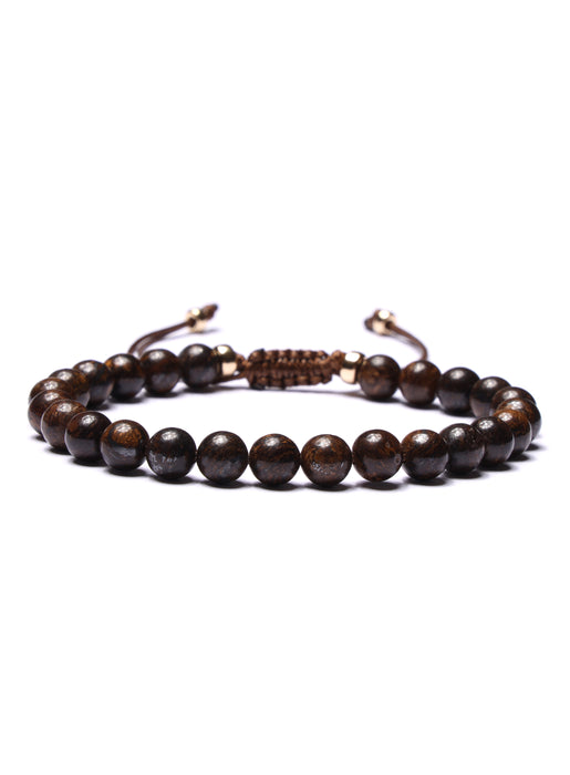 Bronzite and Gold Filled Bead Bracelet for Men Bracelets WE ARE ALL SMITH: Men's Jewelry & Clothing.   