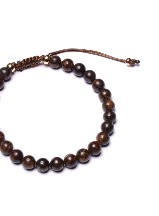 Bronzite and Gold Filled Bead Bracelet for Men Bracelets WE ARE ALL SMITH: Men's Jewelry & Clothing.   