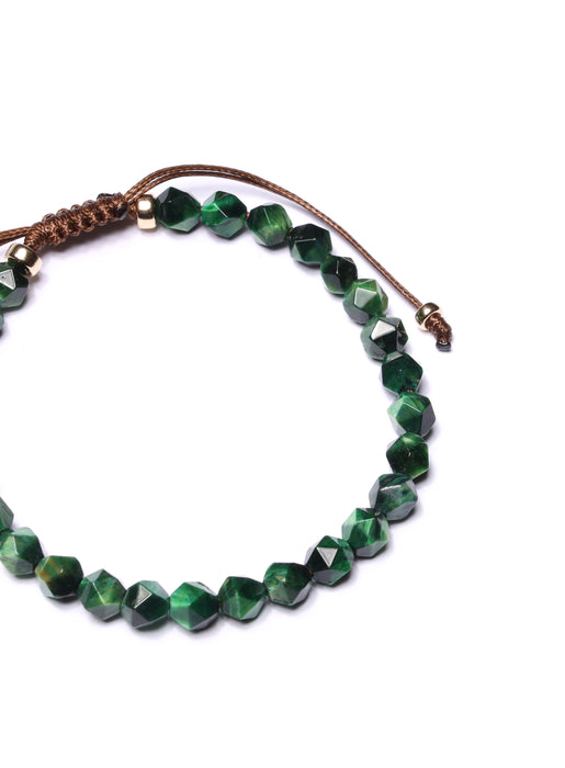 Green Tiger Eye and Gold Bead bracelet for Men Bracelets WE ARE ALL SMITH: Men's Jewelry & Clothing.   