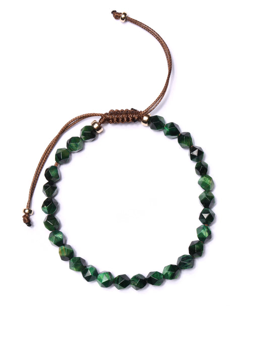 Green Tiger Eye and Gold Bead bracelet for Men Bracelets WE ARE ALL SMITH: Men's Jewelry & Clothing.   