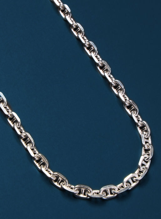 925 Sterling Silver 4.5mm Flat Mariner Link Anchor Chain Necklace Solid  Silver, Italy, Men's Ladies, Marina Chain, Mariner - Etsy
