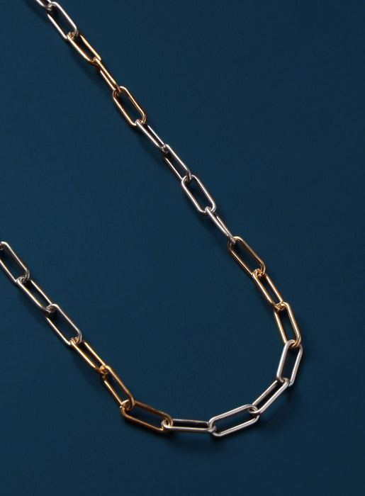 14K Gold Filled and 025 Oxidized Sterling Clip Chain Jewelry WE ARE ALL SMITH: Men's Jewelry & Clothing.   