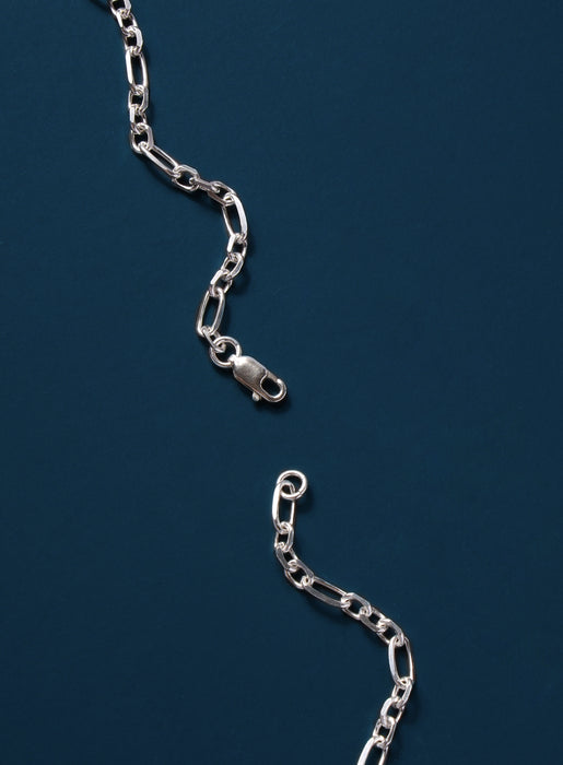925 Sterling Silver Figaro Inspired Chain Necklace for Men