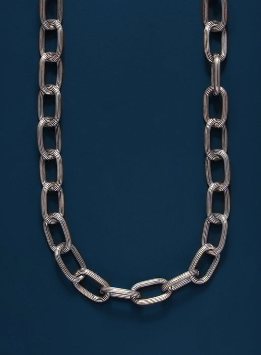 925 Oxidized Sterling Silver Chunky Oval Chain Necklace for Men Jewelry WE ARE ALL SMITH: Men's Jewelry & Clothing.   