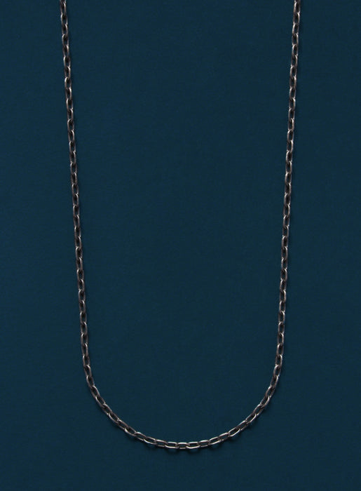 Oxidized Sterling Silver Small Cable Chain Necklace for Men Jewelry WE ARE ALL SMITH: Men's Jewelry & Clothing.   