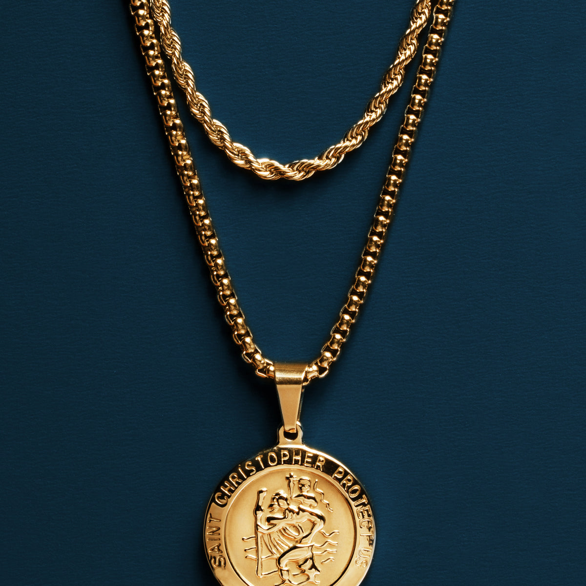 Mens gold chain with medallion online