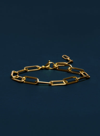 Medium Gold Plated Stainless Steel Adjustable Clip Chain Bracelet Bracelets WE ARE ALL SMITH: Men's Jewelry & Clothing.   