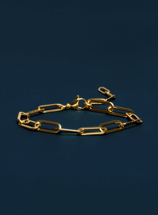 Medium Gold Plated Stainless Steel Adjustable Clip Chain Bracelet Bracelets WE ARE ALL SMITH: Men's Jewelry & Clothing.   