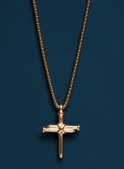 10k Gold Plated Stainless Steel Nail Cross Necklace for men Necklaces We Are All Smith   