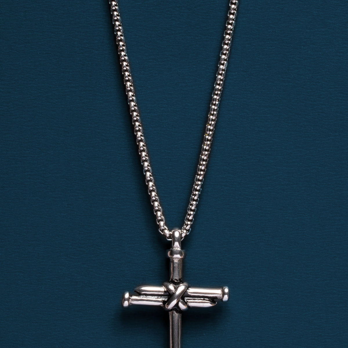 Silver nail cross necklace discount