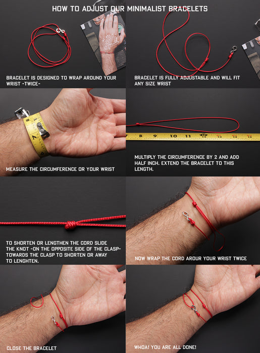 Solid Gold 14k Infinity Red String Bracelet