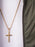 Large Gold Plated Stainless Steel "Bamboo" Cross Men's Necklace Necklaces WE ARE ALL SMITH   