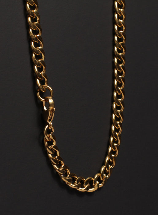 7mm Gold Curb Chain Necklace for Men Necklaces We Are All Smith   