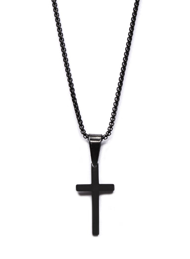 SMALL BLACK CROSS NECKLACE FOR MEN Jewelry We Are All Smith   