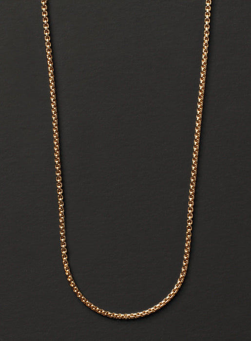 14 Karat Yellow Gold 19 Inches Box Chain Necklace - WeilJewelry