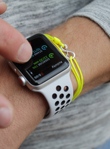 Infinity Bracelet - Neon Yellow cord men's bracelet with silver clasp Jewelry We Are All Smith   