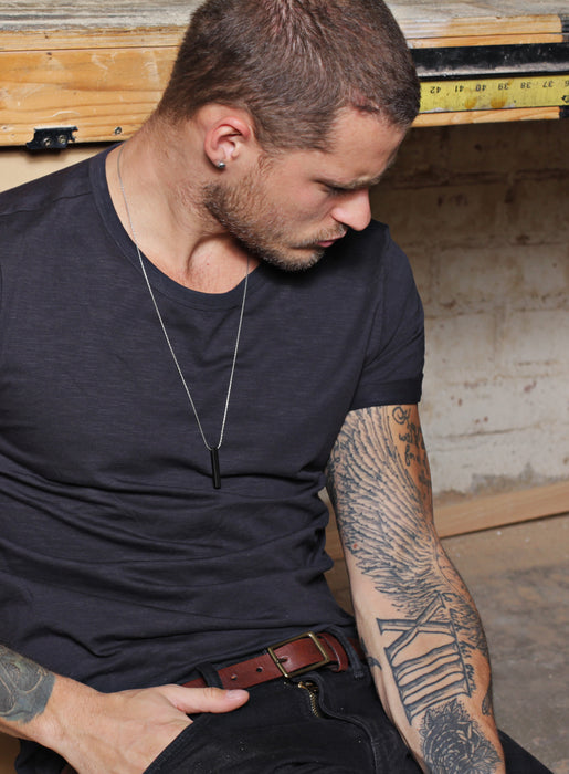 Black Bar Men's Necklace Necklaces WE ARE ALL SMITH   