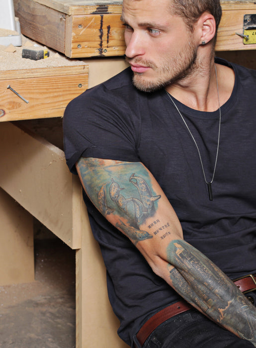 Black Bar Men's Necklace Necklaces WE ARE ALL SMITH   
