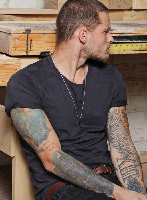 Black Bar Men's Necklace Necklaces WE ARE ALL SMITH   