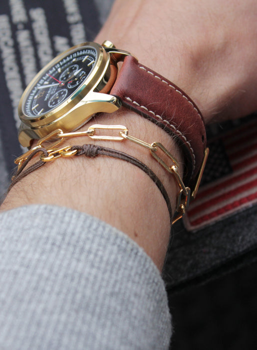 14k Gold filled thick cable chain bracelet for men Bracelets We Are All Smith   