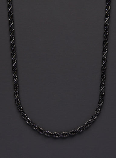 Stainless steel black rope chain necklace for men Necklaces WE ARE ALL SMITH   