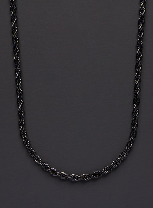 Stainless steel black rope chain necklace for men — WE ARE ALL SMITH