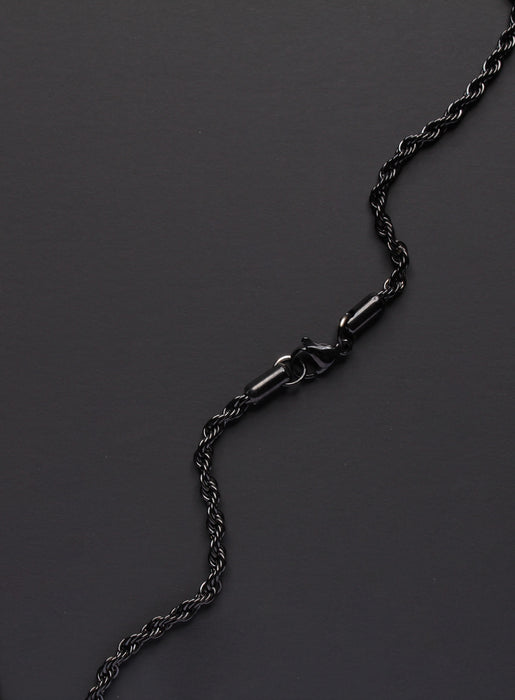 Stainless steel black rope chain necklace for men Necklaces WE ARE ALL SMITH   