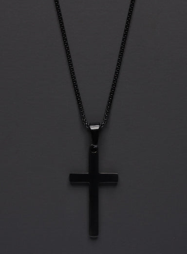 LARGE BLACK CROSS NECKLACE FOR MEN Jewelry We Are All Smith   