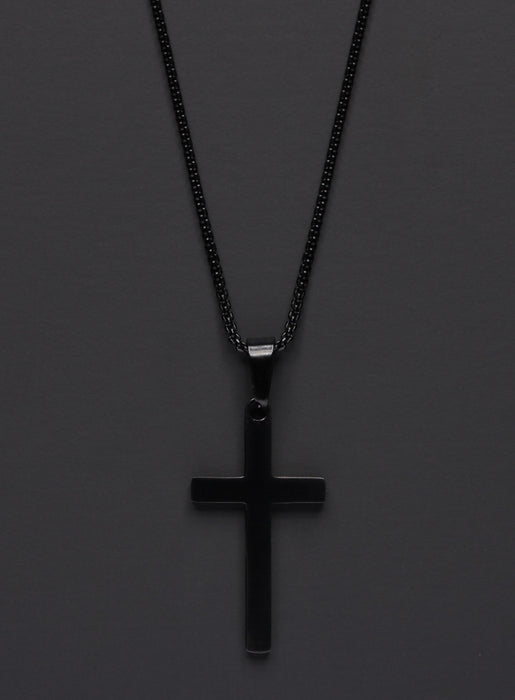 LARGE BLACK CROSS NECKLACE FOR MEN Jewelry We Are All Smith   