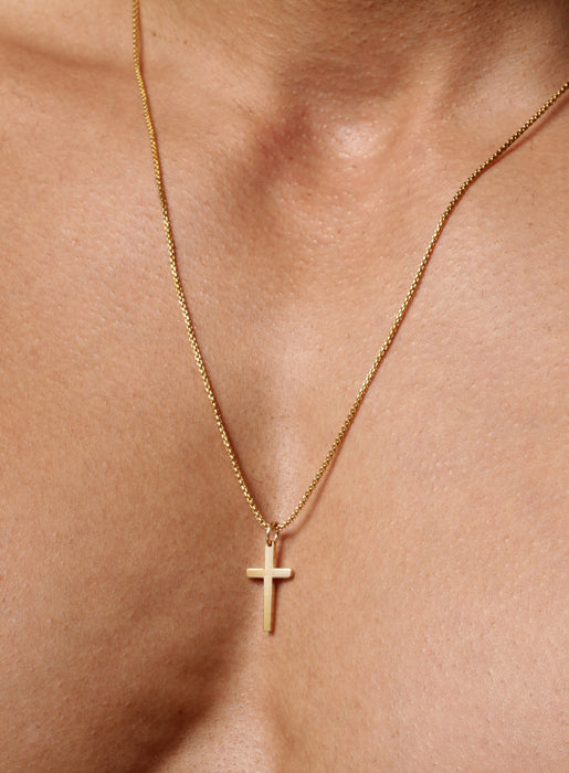 SMALL GOLD CROSS NECKLACE FOR MEN Jewelry We Are All Smith   