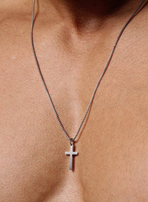 Men's Cross Pendant in Stainless Steel - 22