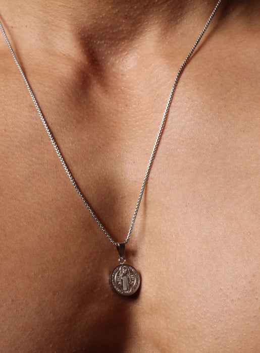 St. Benedict Medal Men's Necklace (SMALL) Necklaces WE ARE ALL SMITH   