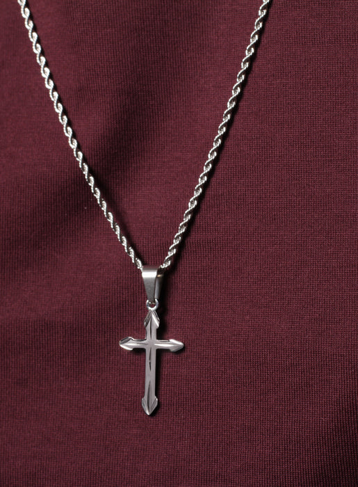Cross Necklace for Men with Rope Chain Necklaces WE ARE ALL SMITH   