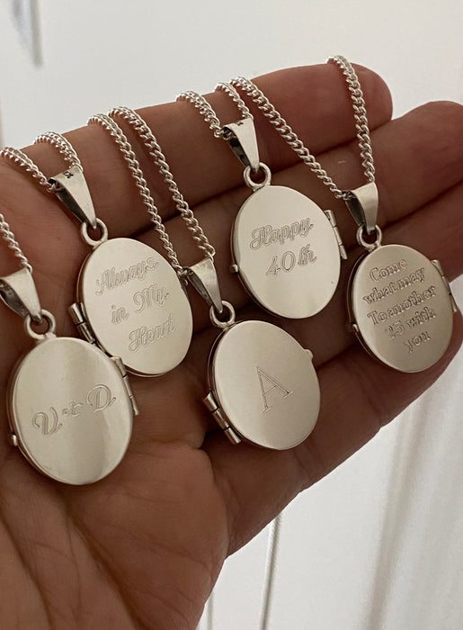 Personalised Small Round Locket Necklace | Posh Totty Designs