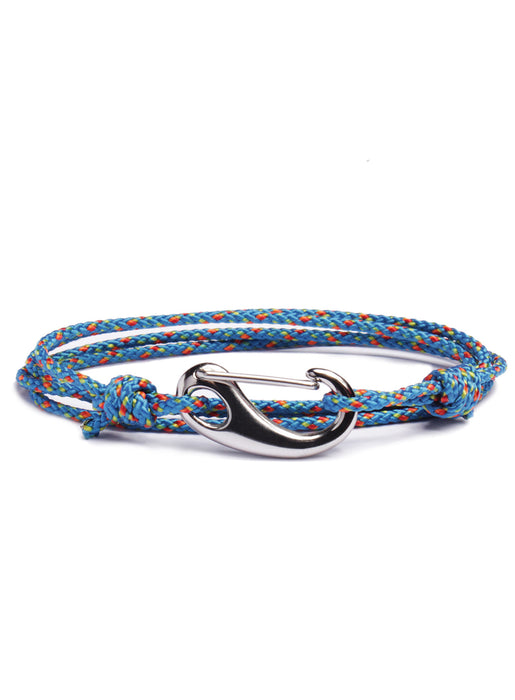 "Land Sail Sea" Blue + Silver Cord Bracelet (09S) Bracelets We Are All Smith   