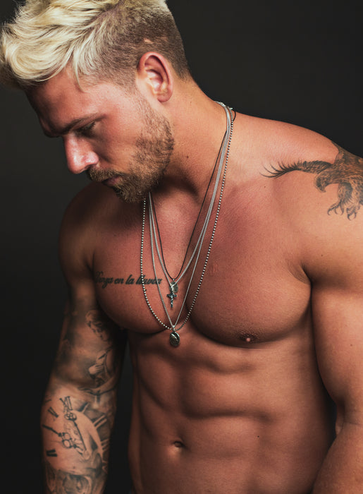 Pray for Us Sterling Silver Medal Necklace for Men Necklaces WE ARE ALL SMITH   