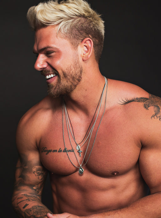 Pray for Us Sterling Silver Medal Necklace for Men Necklaces WE ARE ALL SMITH   