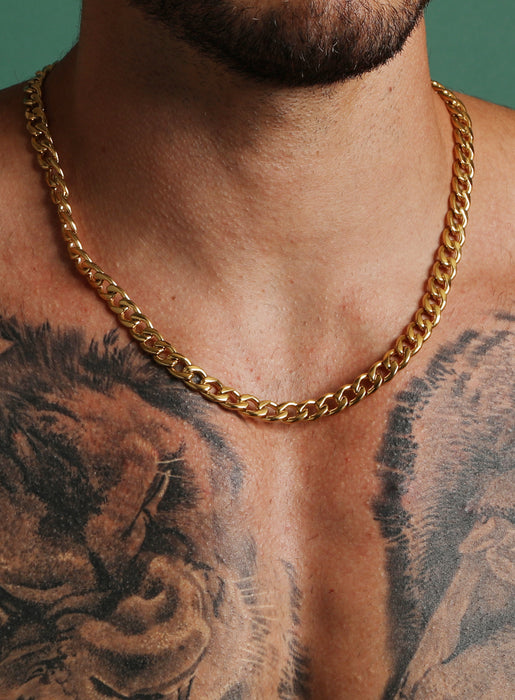 9mm Gold Curb Chain Necklace for Men Necklaces We Are All Smith   