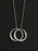 Sterling Silver Double Rings Ball Chain Necklace for Men