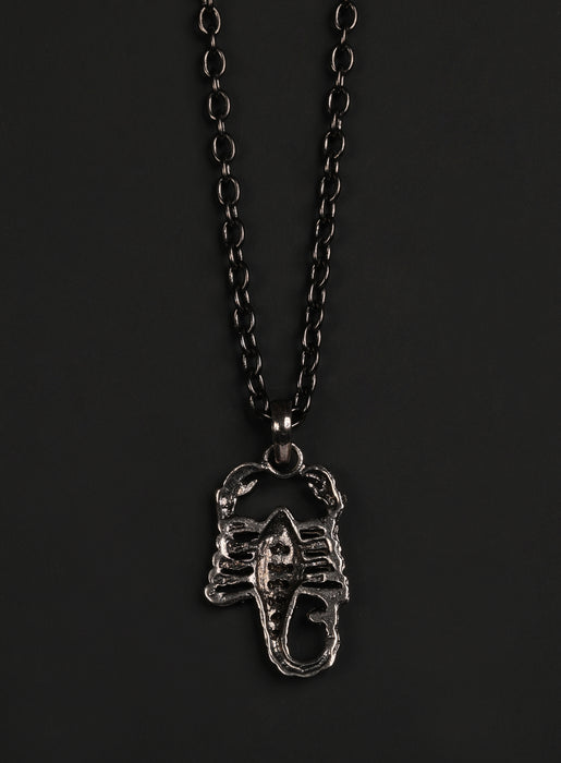 Diamond and Sapphire Sterling Silver Scorpion Necklace for Men Necklaces WE ARE ALL SMITH   