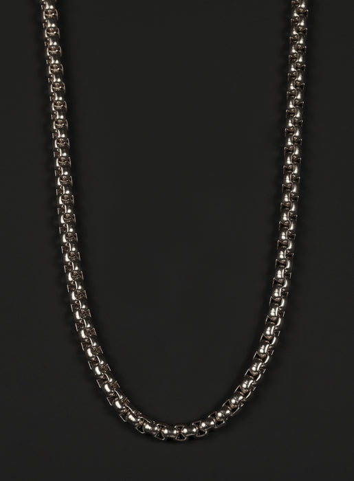 4mm Stainless Steel Round Box Chain Necklace for Men. Necklaces WE ARE ALL SMITH   