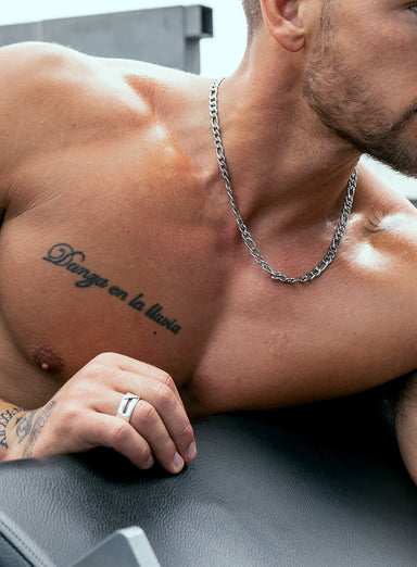 Sweatproof + Waterproof Mens Chain Necklace 7mm Figaro Jewelry WE ARE ALL SMITH: Men's Jewelry & Clothing.   