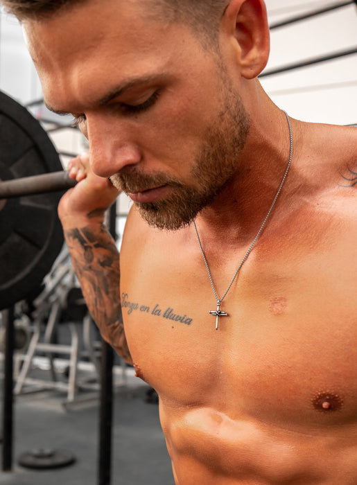 Sweatproof + Waterproof Men's Nail Cross Necklace Necklaces WE ARE ALL SMITH: Men's Jewelry & Clothing.   