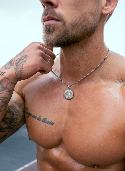 Sweatproof + Waterproof Saint Christopher Necklace Necklaces WE ARE ALL SMITH: Men's Jewelry & Clothing.   