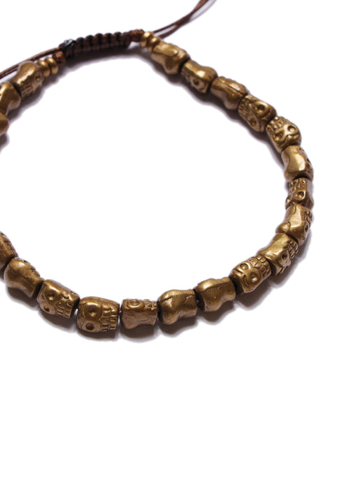Yellow Brass Skulls bead Bracelet Bracelets WE ARE ALL SMITH: Men's Jewelry & Clothing.   
