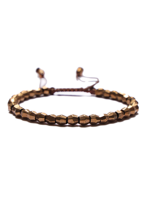 Bicone Shaped Brass Bead Bracelet Bracelets WE ARE ALL SMITH: Men's Jewelry & Clothing.   