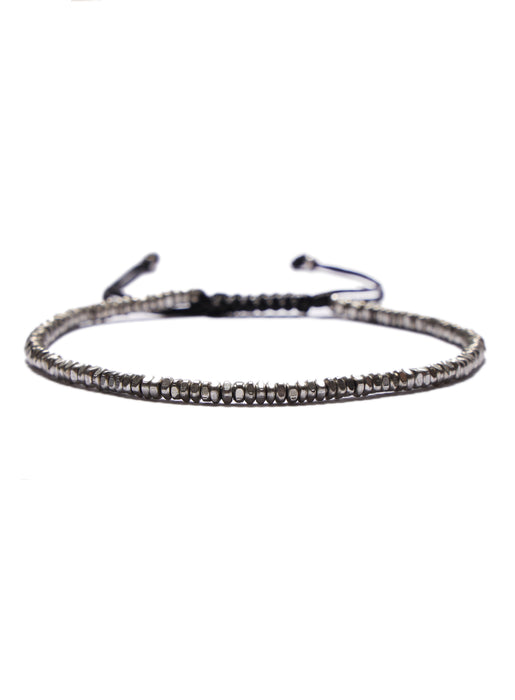 Mini Beads White Brass Bead Bracelet Bracelets WE ARE ALL SMITH: Men's Jewelry & Clothing.   